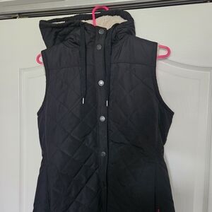 Tough Duck Black Quilted Women's Vest Sherpa Lined